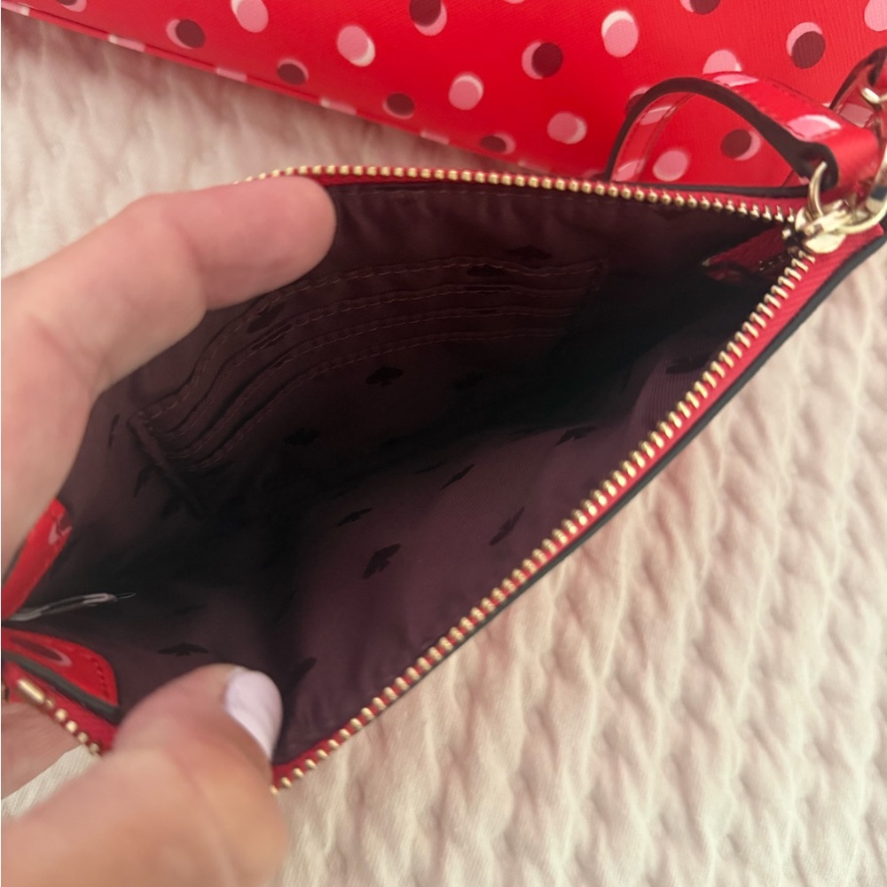 kate spade Red Polka Dot Tote with Matching Wristlet - Picture 5 of 6